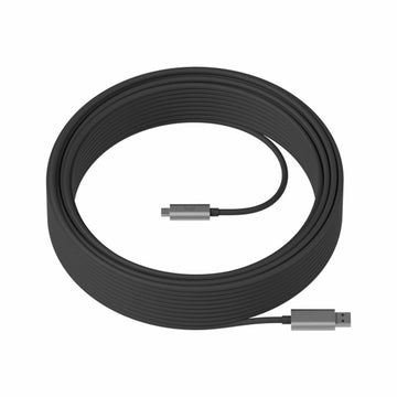 USB A to USB C Cable Logitech 939-001802 Black 25 m