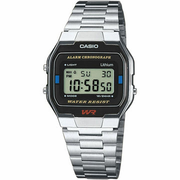 Unisex Watch Casio A163WA-1QES Stainless steel Digital Grey Silver