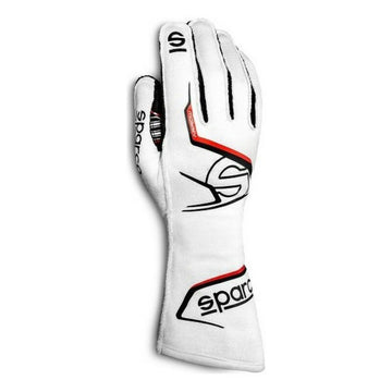 Men's Driving Gloves Sparco ARROW KART White Size 10