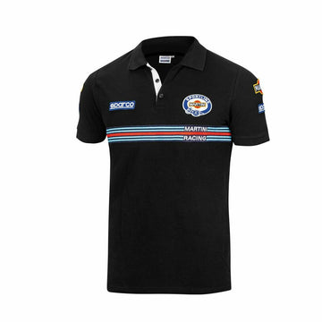 Men’s Short Sleeve Polo Shirt Sparco Martini Racing Black