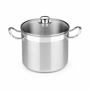 Pot with Glass Lid BRA Profesional 8,5 L Stainless steel Ø 24 cm Multicolour Steel Stainless steel 18/10
