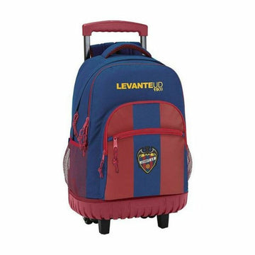 School Rucksack with Wheels Compact Levante U.D. 611820818 Blue Deep Red (32 x 45 x 21 cm)