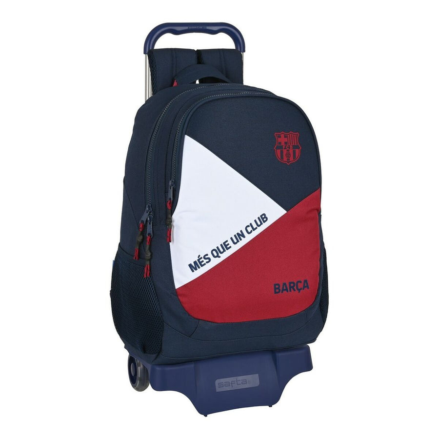 School Rucksack with Wheels F.C. Barcelona Corporativa Blue Maroon 32 x 44 x 16 cm