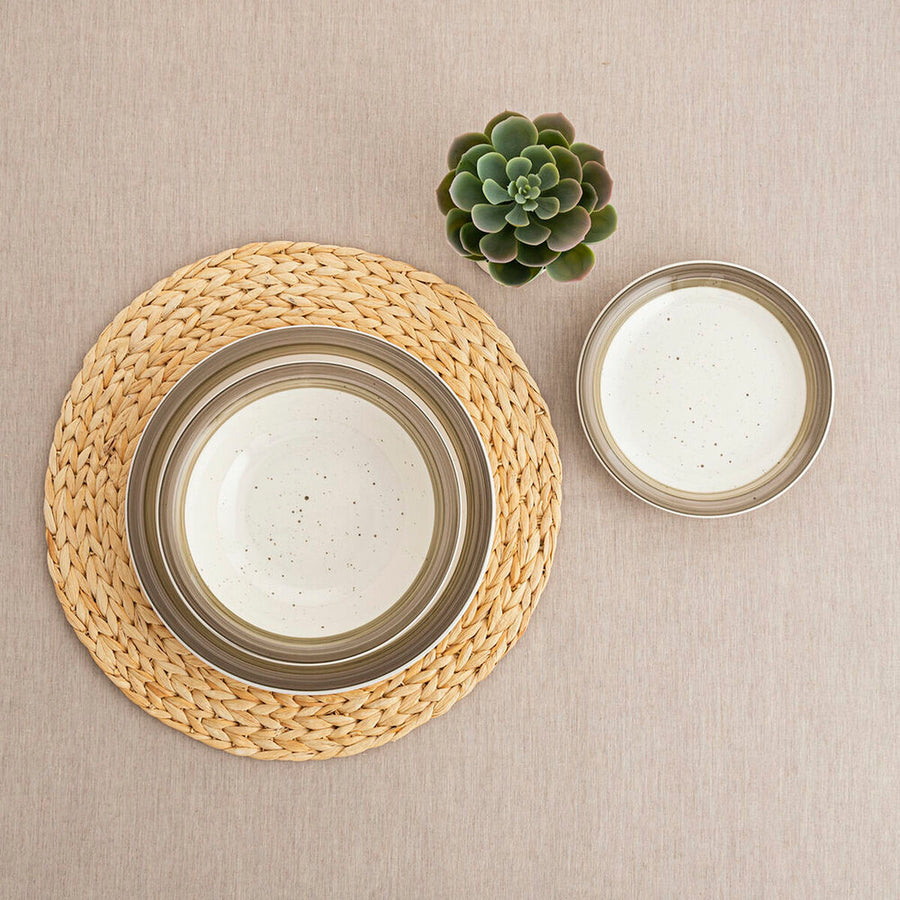 Tableware Quid Allegra Nature Brown Ceramic (18 Pieces)