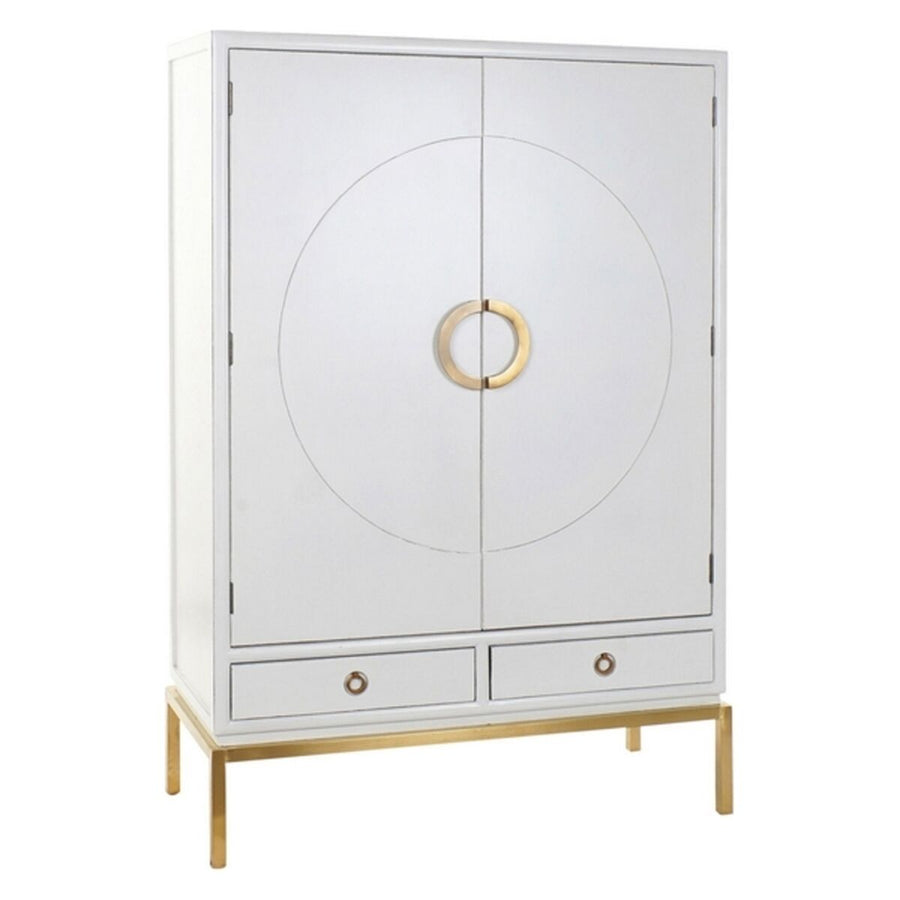 Cupboard DKD Home Decor White Golden Metal Poplar 120 x 50 x 175 cm