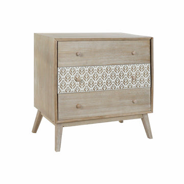 Chest of drawers DKD Home Decor 80 x 42 x 80 cm Natural White Leaf of a plant