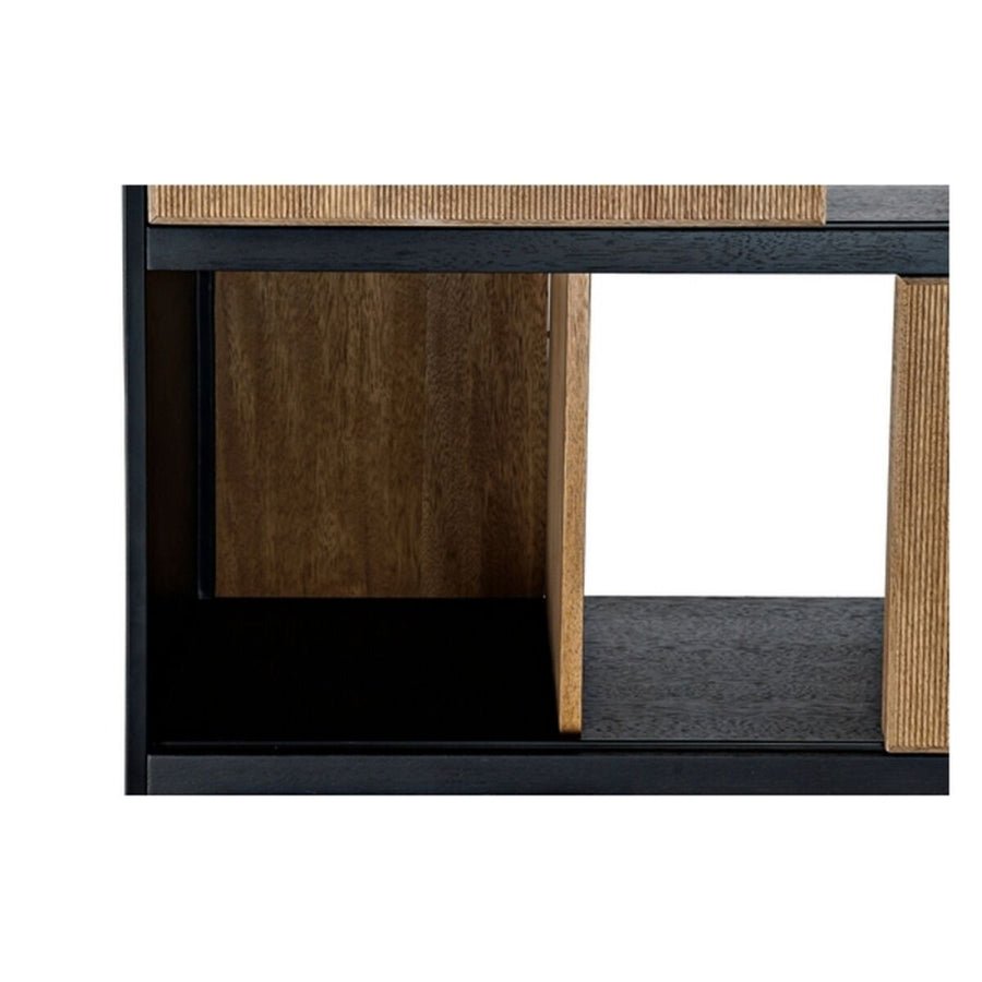 Shelves DKD Home Decor Black Natural Iron Fresno 98 x 36 x 200 cm