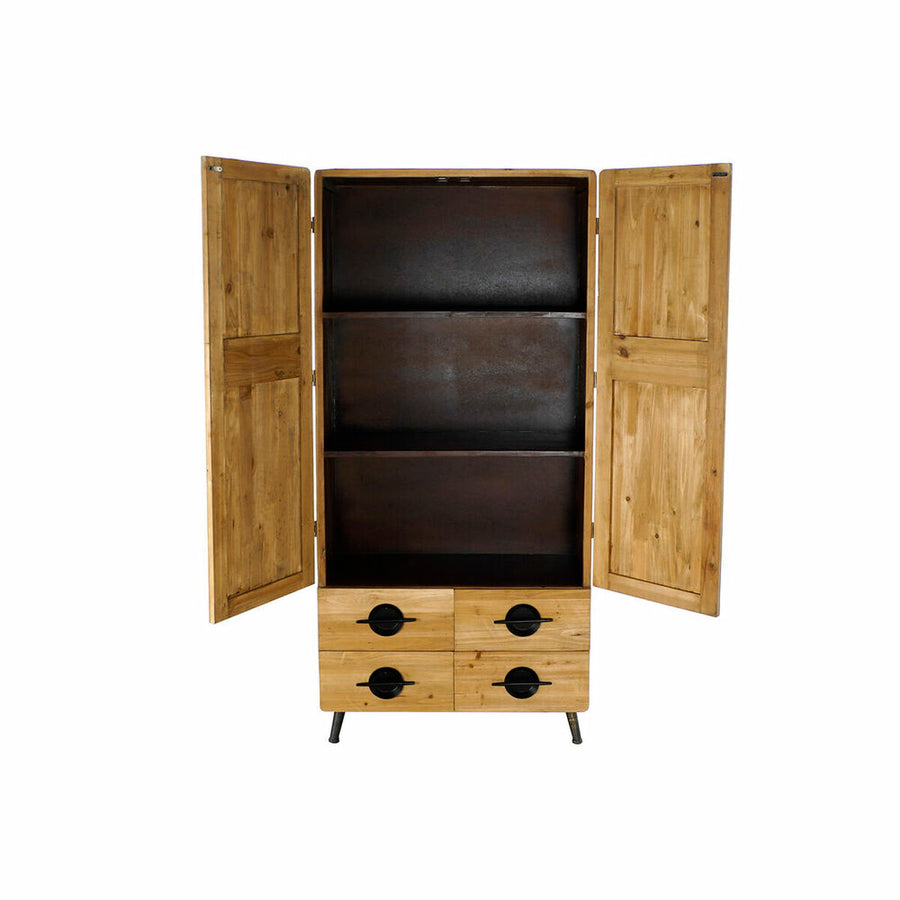 Cupboard DKD Home Decor 80 x 35 x 176 cm Fir Black Metal Brown