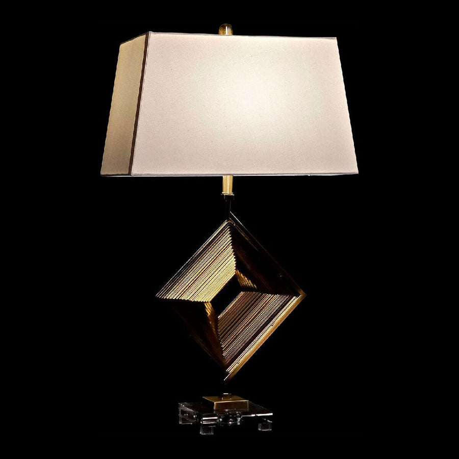 Desk lamp DKD Home Decor White Polyester Metal Crystal 220 V Golden 60 W (43 x 25 x 75 cm)