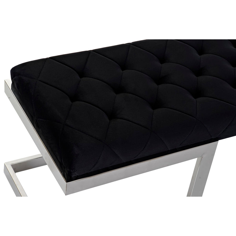 Bench DKD Home Decor   Black Polyester Steel (140 x 40 x 40 cm)