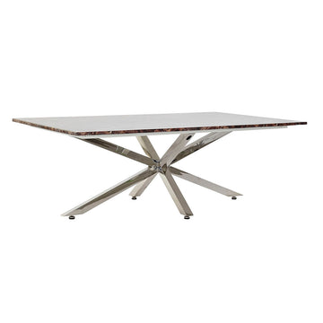 Centre Table DKD Home Decor Silver Marble Steel Plastic 130 x 80 x 45 cm