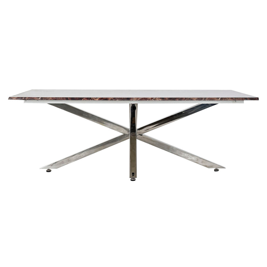 Centre Table DKD Home Decor Silver Marble Steel Plastic 130 x 80 x 45 cm