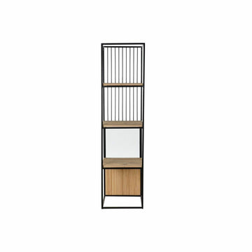 Shelves DKD Home Decor Crystal Natural Black Metal Wood 3 Shelves (43 x 43 x 168 cm)