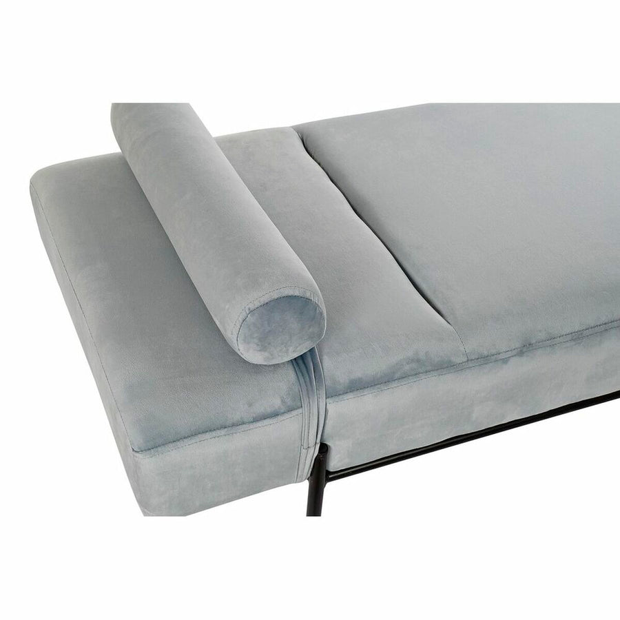 Chaise Longue Sofa DKD Home Decor Black Sky blue Metal 140 x 59 x 42 cm
