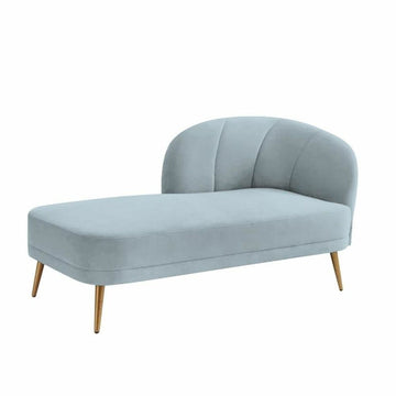 Chaise Longue Sofa DKD Home Decor Sky blue 160 x 80 x 90 cm Blue Golden Metal Plastic Pinewood