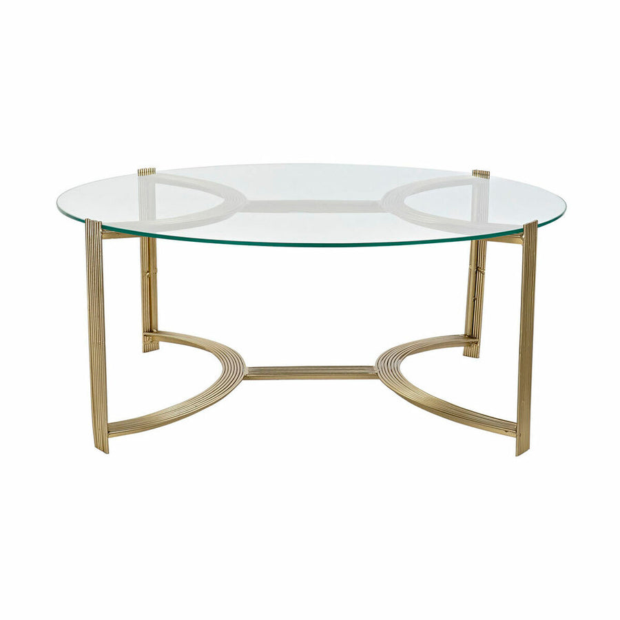 Side table DKD Home Decor 81 x 81 x 34 cm Crystal Golden Steel Aluminium