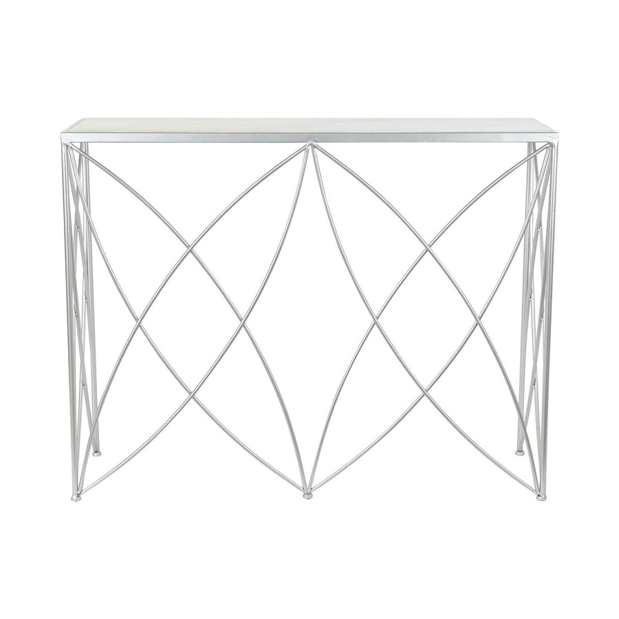 Console DKD Home Decor White Silver Metal Marble 100 x 33 x 78 cm