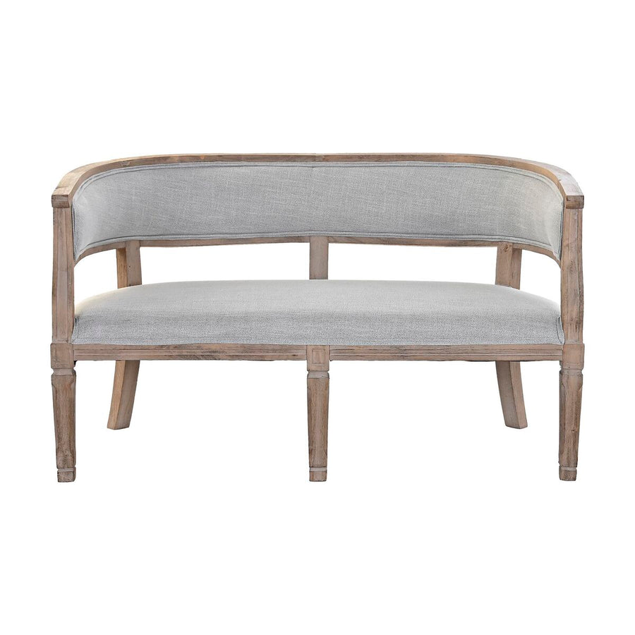 Sofa DKD Home Decor Linen Rubber wood Light grey (122 x 69 x 72 cm)