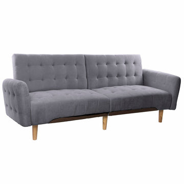 Sofabed DKD Home Decor Grey Polyester Wood Plastic Modern Scandi 190 x 75 x 75 cm