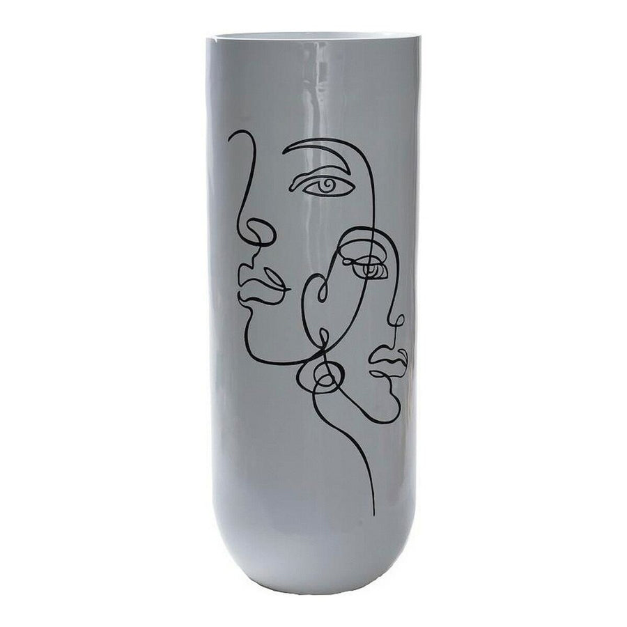 Vase DKD Home Decor Abstract White Resin Modern (35 x 35 x 90 cm)