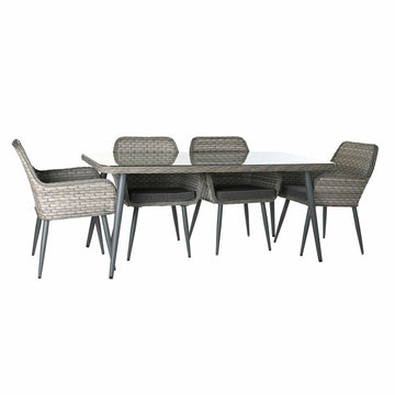 Set of 3 tables DKD Home Decor 166 x 92 x 72 cm Crystal synthetic rattan Steel 83 cm (166 x 92 x 72 cm)