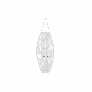 Candleholder DKD Home Decor White wicker Crystal 36 x 36 x 80 cm