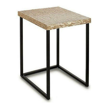 Side table White Beige Golden Metal Mother of pearl 47 x 62 x 47 cm
