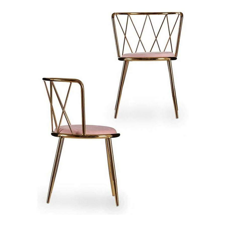 Chair Golden Pink Rhombus 50,5 x 73 x 51 cm