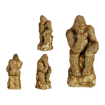Decorative Figure Gorilla Golden 20,5 x 47 x 23,5 cm