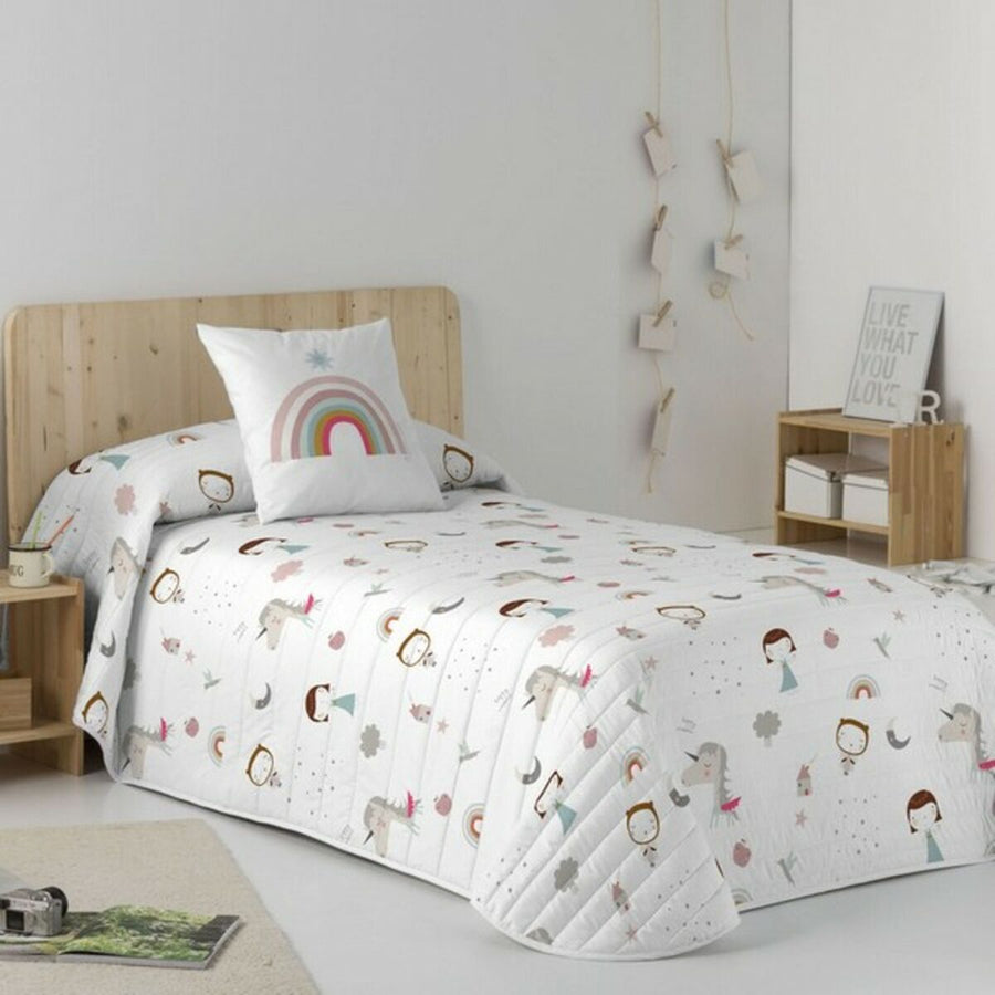 Reversible Bedspread Haciendo el Indio Unicorn Pink