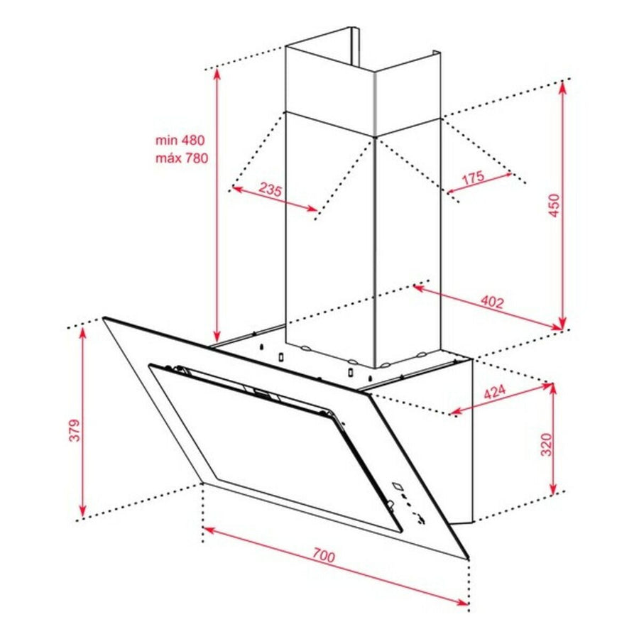 Conventional Hood Teka 112930042 70 cm 700 m3/h 61 dB 280W White A+