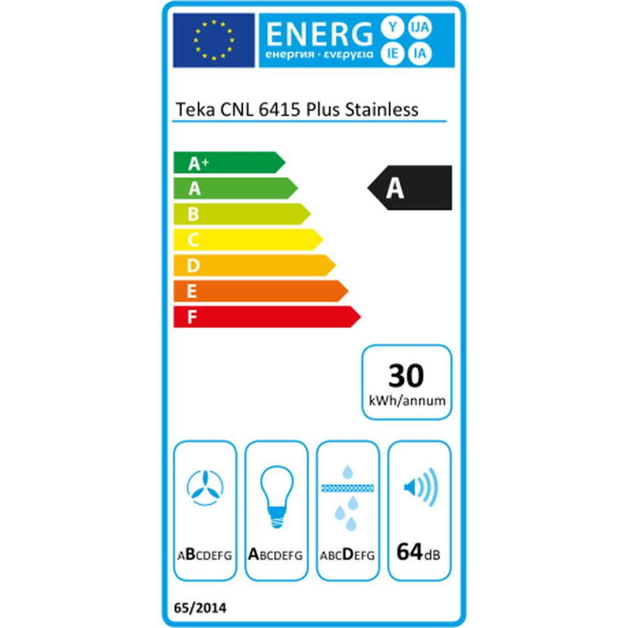 Conventional Hood Teka CNL 6415 PLUS 60 cm 385 m³/h 69 dB Black Steel