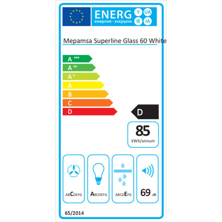 Conventional Hood Mepamsa Superline Glass 60 60 cm 415 m3/h 69 dB 140W White